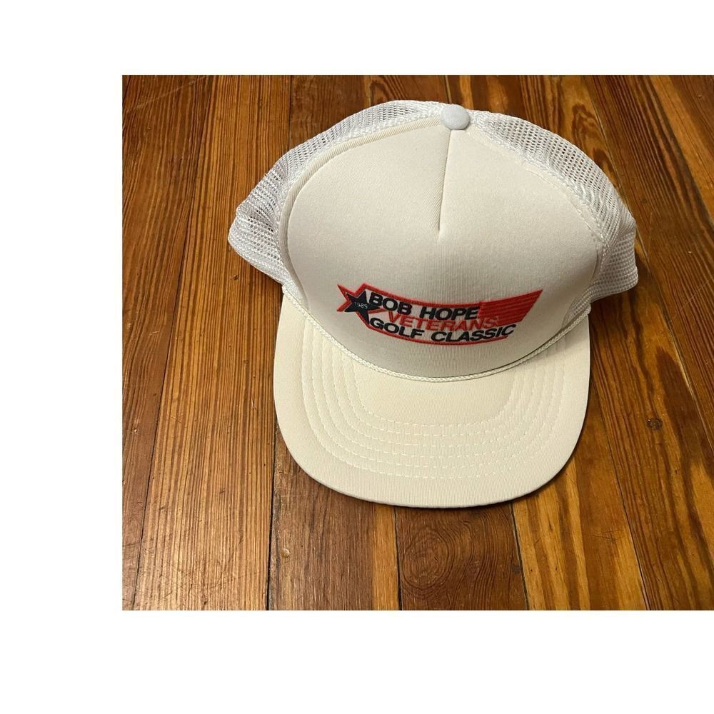 Bob Hope Veterans Classic Golf Tournament VTG white Truck Hat nasco bran